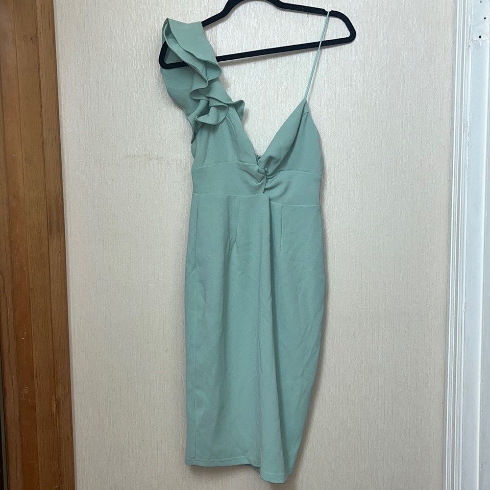 Here Comes the Sun Mint Ruffle Sleeve Dress